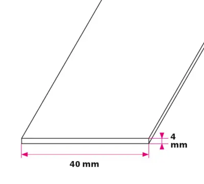 40x4 mm flad profil - u/huller 