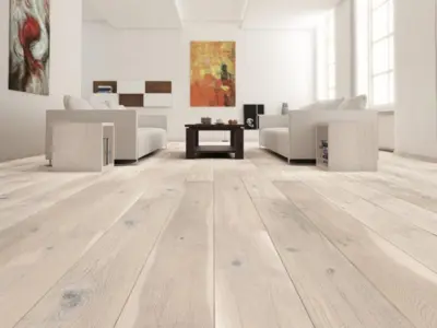 Wooden floor - Oak Plank, Gentle, Brushed White food lacquer