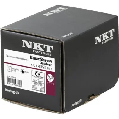 NKT Basic utendørs skrue 4x40 mm.