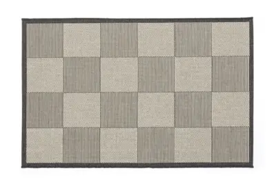 Porto - Flat-woven wool rug Anthracite