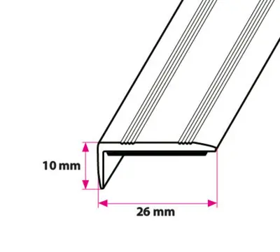 26x10 mm Angle profile - self-adhesive