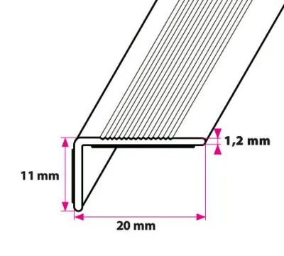 20x11 mm. Angle rail - self-adhesive