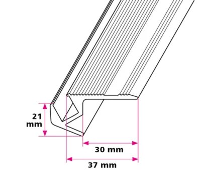 Trappeforkant klargjort for LED-lys