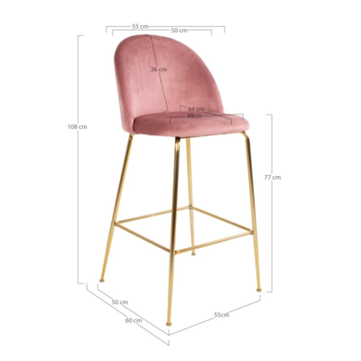 Lausanne Bar Chair i rosa 