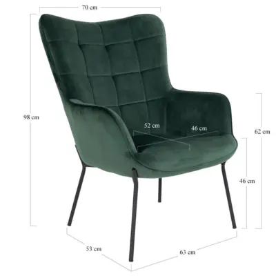 Glasgow Chair in green velor