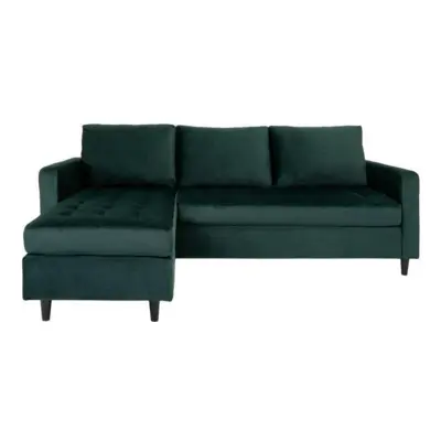 Firenze Sofa, Mørkegrøn velour med sorte ben