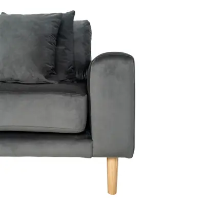 Lido Lounge Sofa - venstrevendt i mørkegrå velour 