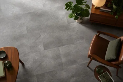 Afirmax BiClick SPC vinyl klikgulv - Kassel mørk beton flise