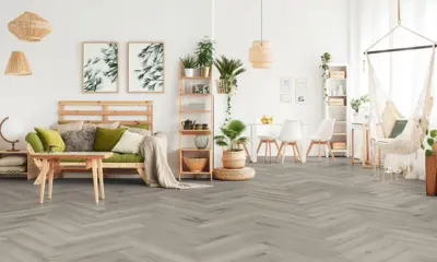 KT Herringbone laminate floor, Oak Silver, Plank