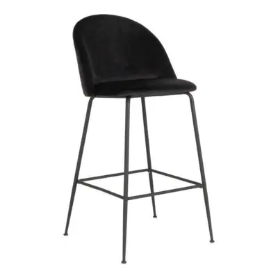 Lausanne black bar stool with black legs