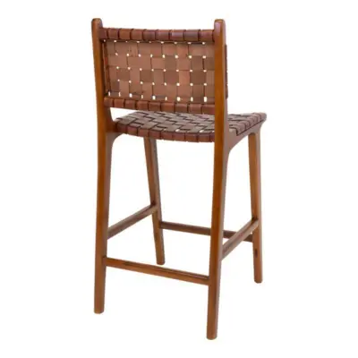 Perugia brun barstol med læder 