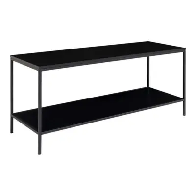 Vita TV bench with black frame and shelves
