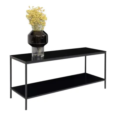Vita TV bench with black frame and shelves
