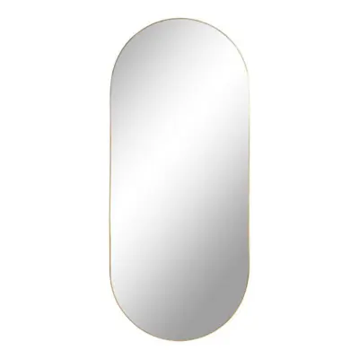 Jersey Spejl ovalt med ramme i messing look 35x80 cm. - RESTORDRE TIL UGE 15/2023