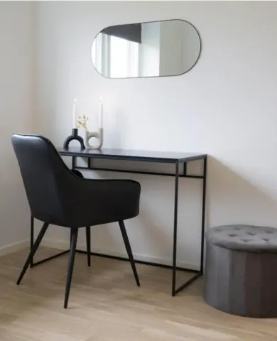 Jersey Oval mirror with black frame 35x80 cm. SOLD OUT FOR WEEK 23