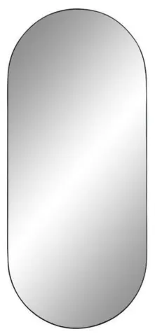 Jersey, spejl ovalt med sort ramme 35x80 cm. 