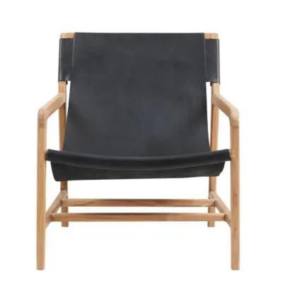 Charleston Lounge chair, Black leather