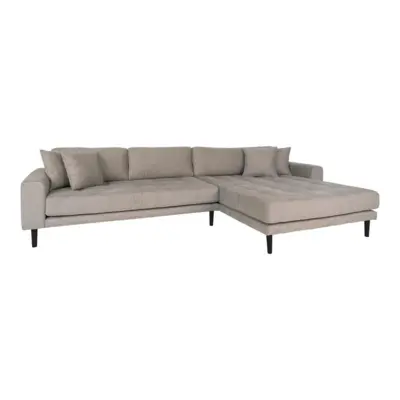 Lido Lounge Sofa - Høyrevendt sofa i stein med fire puter