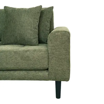 Lido Lounge Sofa - Sofa venstrevendt i olivengrøn med fire puder 