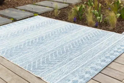 Terazza Ivory Silver/Blue - Outdoor rug - REST 120X170 CM