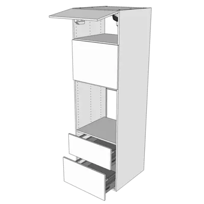 Multi-Living høyskap - Innbyggingsskap for stekeovn/mikroovn med toppdør, mikrodør - delvis uttrekk