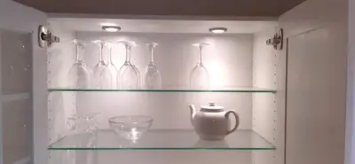 Glass shelf for upper cabinet