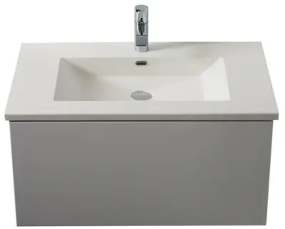 Prisma sink, cast - white matt