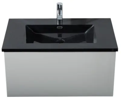 Prisma sink, cast - Stone Nero matt
