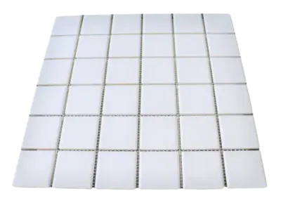 FD Basic white matt mosaic floor/wall tile 47x47 mm.