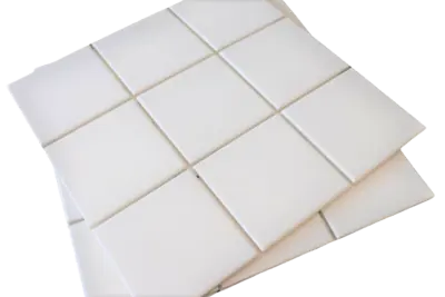FD Basic white glossy tile on grid 97x97 mm.