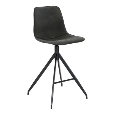 Monaco Counter chair in microfiber, gray with black legs