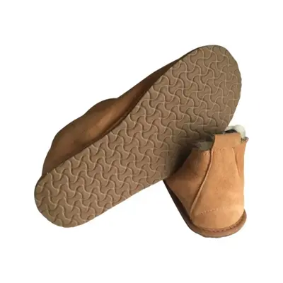 Soft slippers in rulam with rubber sole
