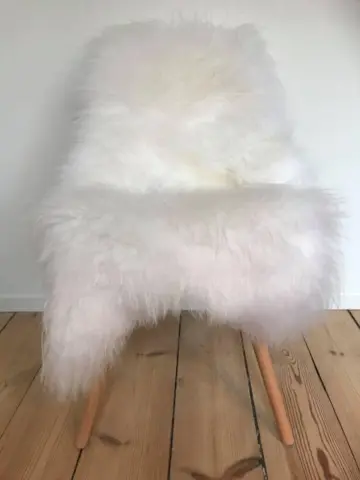 Icelandic lambskin with long white fur