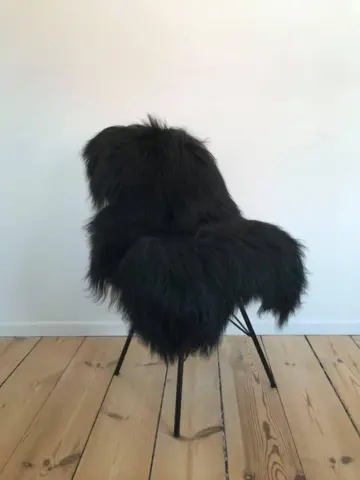 Icelandic lambskin with long black fur