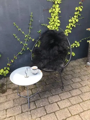 Icelandic lambskin with long black fur