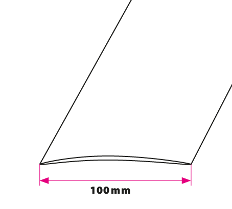 Overgangsprofil, 100 mm. buet u/huller 
