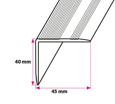 40x45 mm. angle profile - w/holes