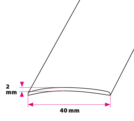 Overgangsprofil, 40x2 mm. u/huller 