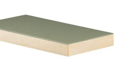 Horn linoleumsbordplade med træ forkant - 4184 Olive