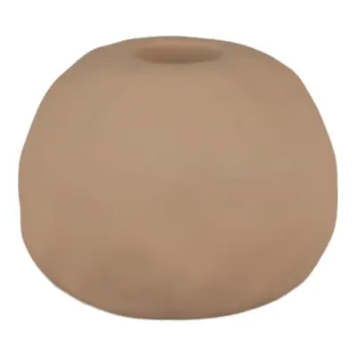 Lysestage, brun keramik 