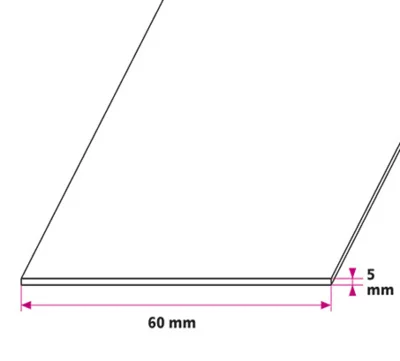 60x5 mm. flad profil - u/huller 