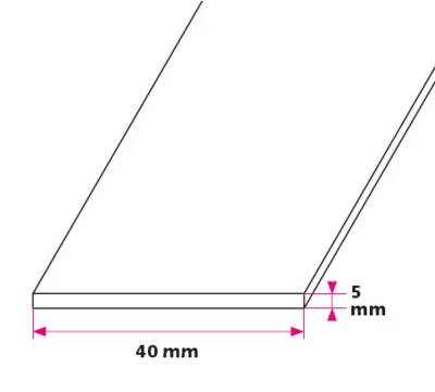 40x5 mm. flad profil - u/huller 