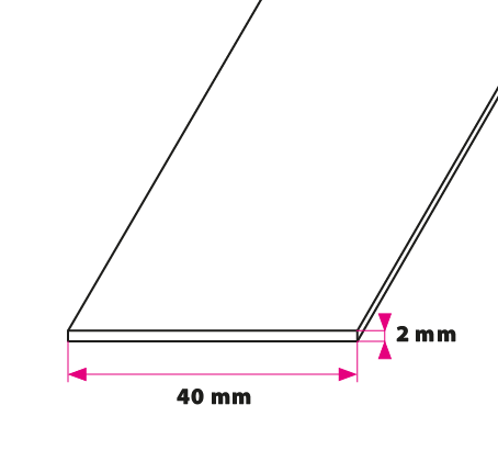40x2 mm. flad profil - u/huller 