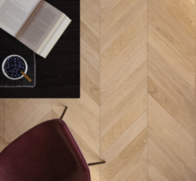 Parador Sildeben Trendtime 10 - Chevron 45°, Eg hvid mat lak 