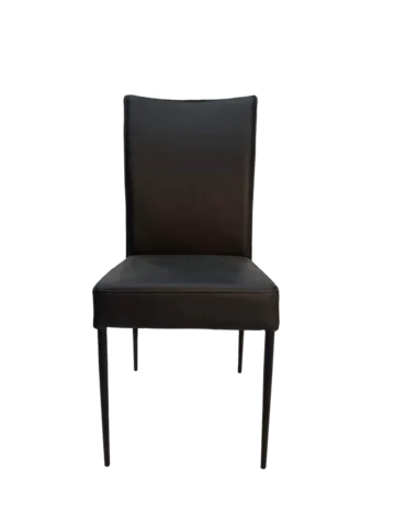 Spisebordsstol model Cille i sort læder med sort stel