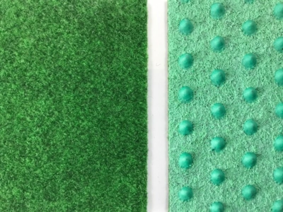 Cricket green needle felt with studs (Grass)