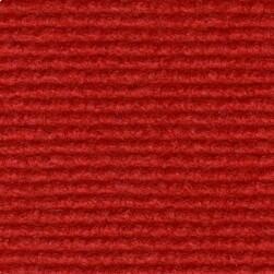 Rødt messetæppe med riller og skumbagside - REST 440X200 CM.