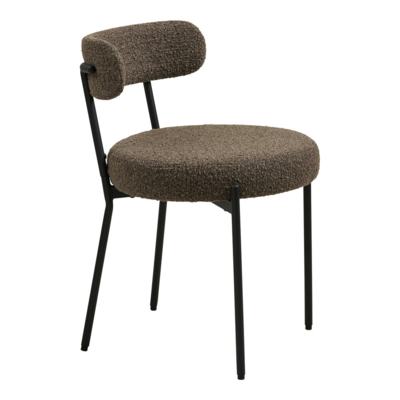 Badalona Spisebordsstol i brun bouclé