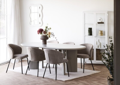 Bosaro Spejl, hvid med "teddy"ramme