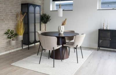 Maceda Spisebordsstol i beige bouclé